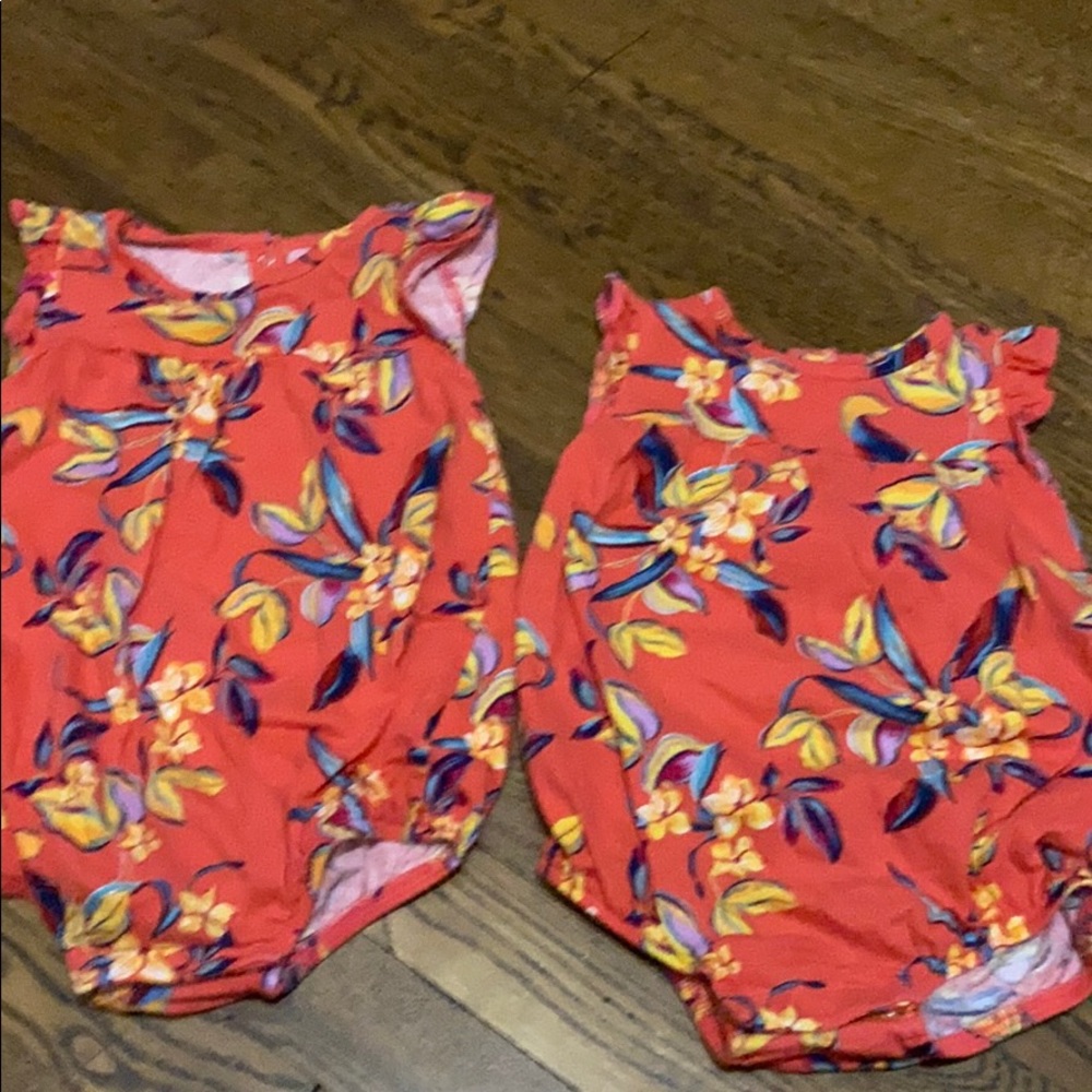 Floral tropical romper